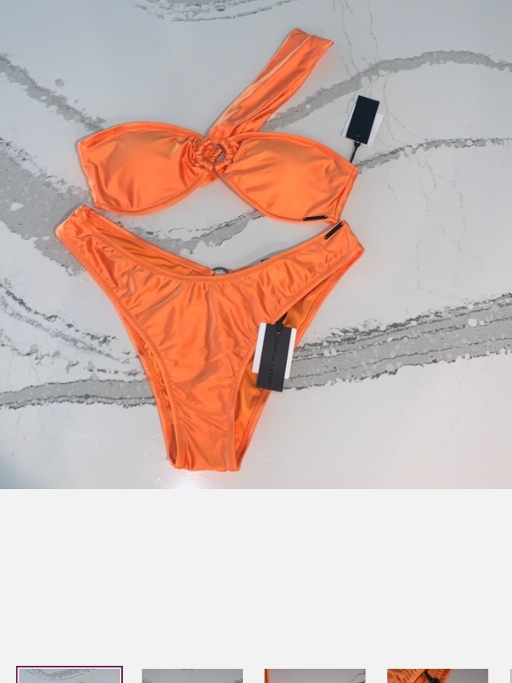 Kendall & Kylie Bright Orange Bikini Tag Detail Limited Edition New